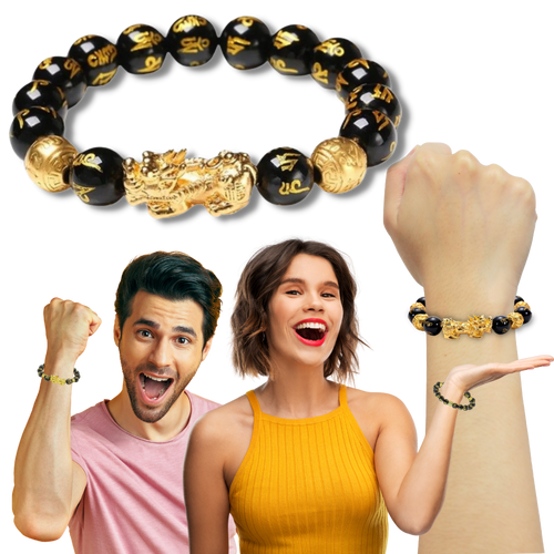 Black & Gold Obsidian Bracelet