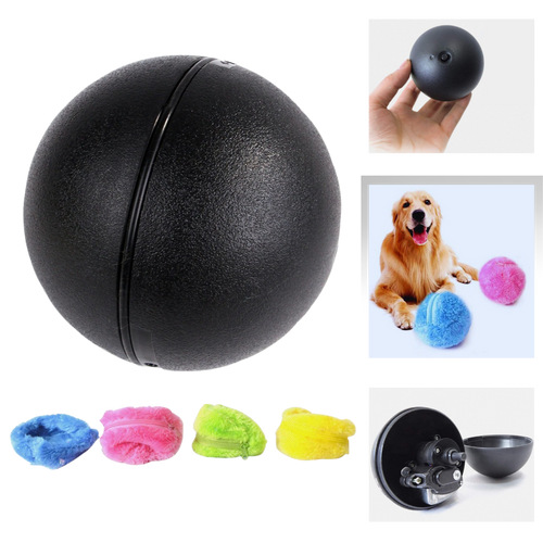 Automatic moving roller ball for dog with changeable covers