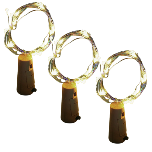 Bottle string LED light with cork (pack of 3)