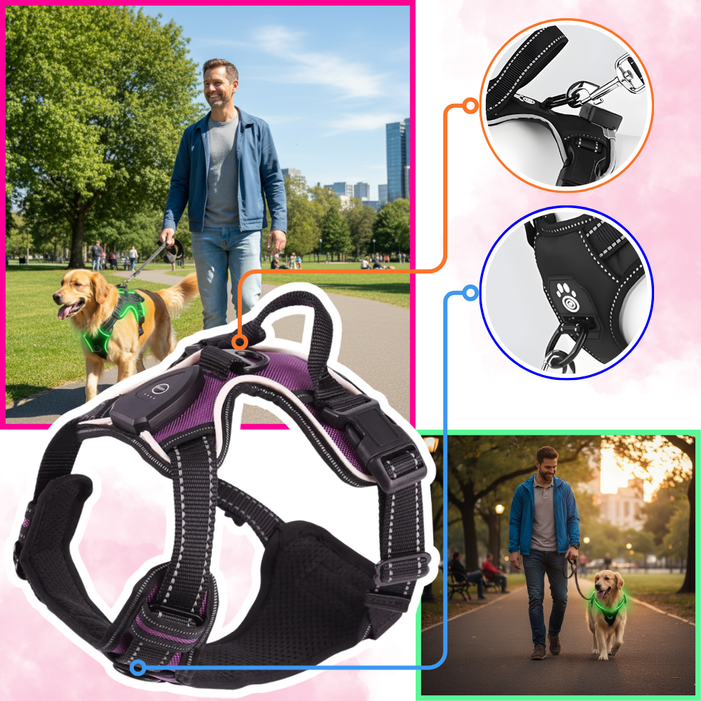 Blink LED Light Dog Harness