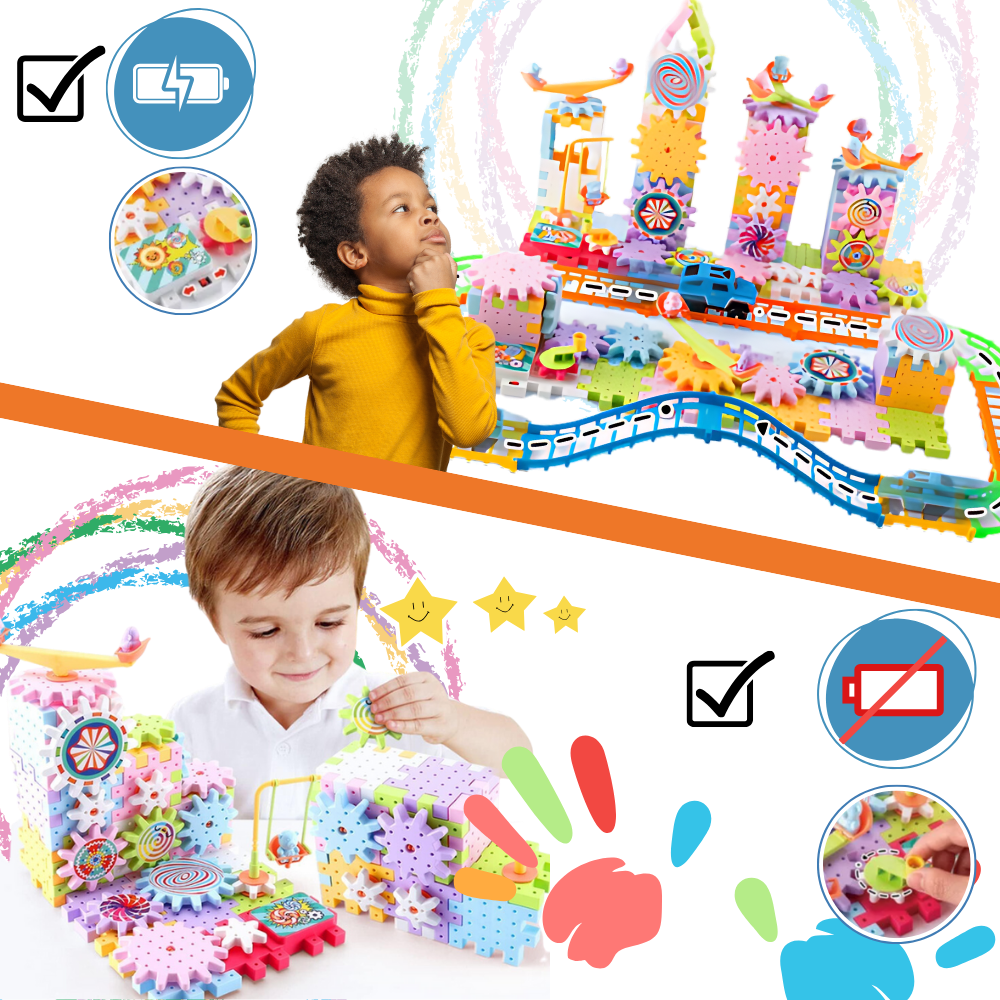 Dual Operation Educational Gear Building Blocks