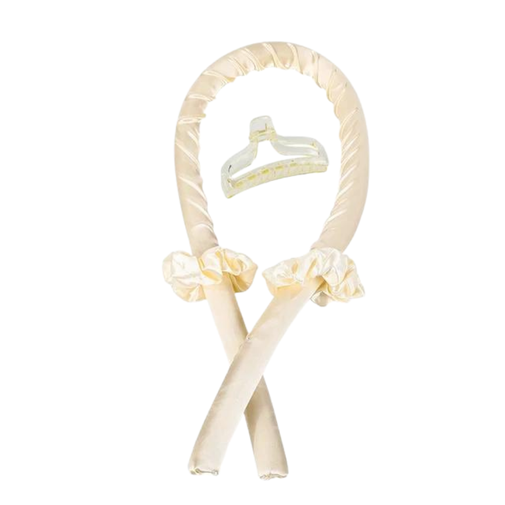 Heatless Curling Rod Headband Ribbon Silk