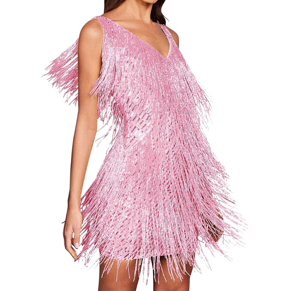 Sequin V-Neck Slip Dress
