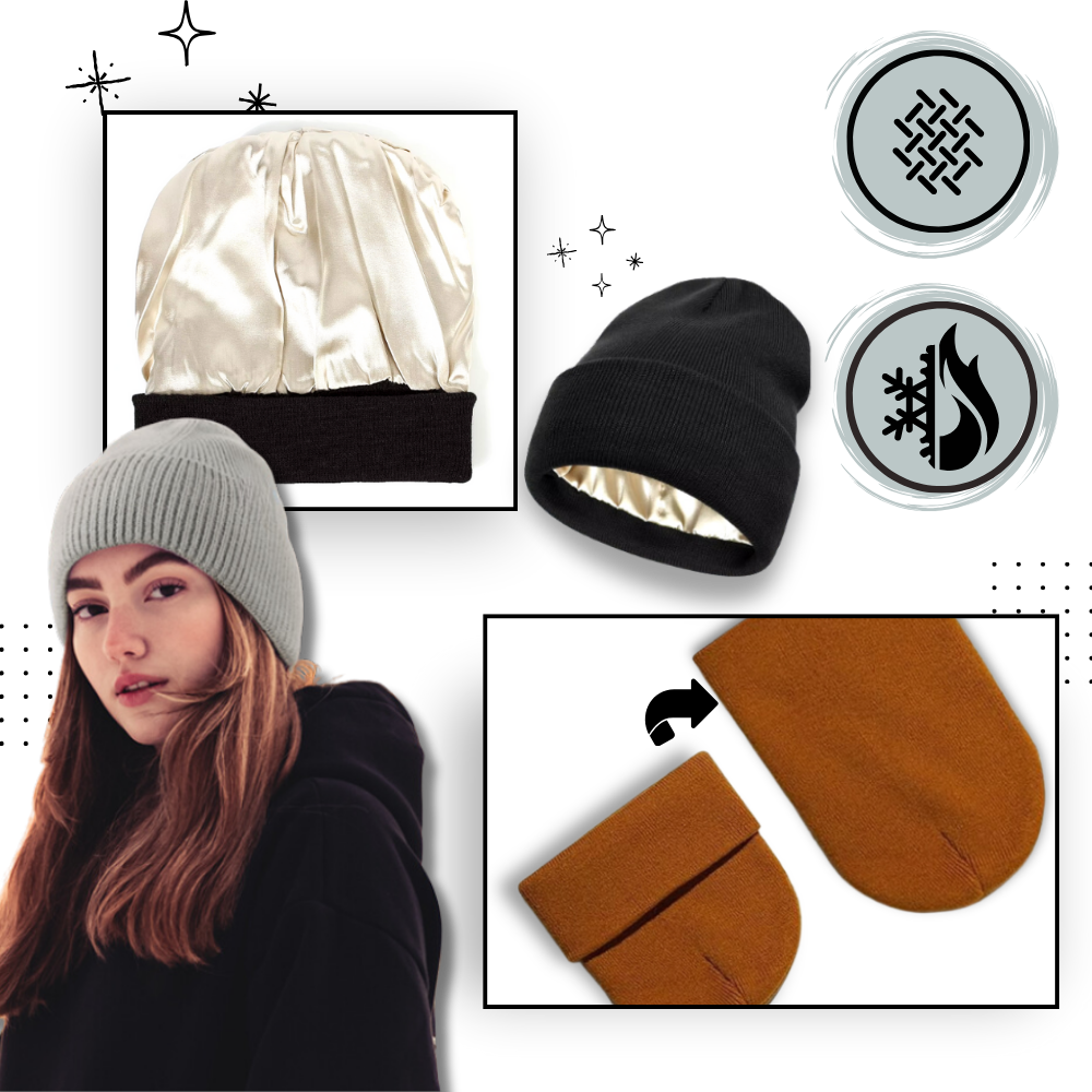 Warm Knit Satin Lined Beanie