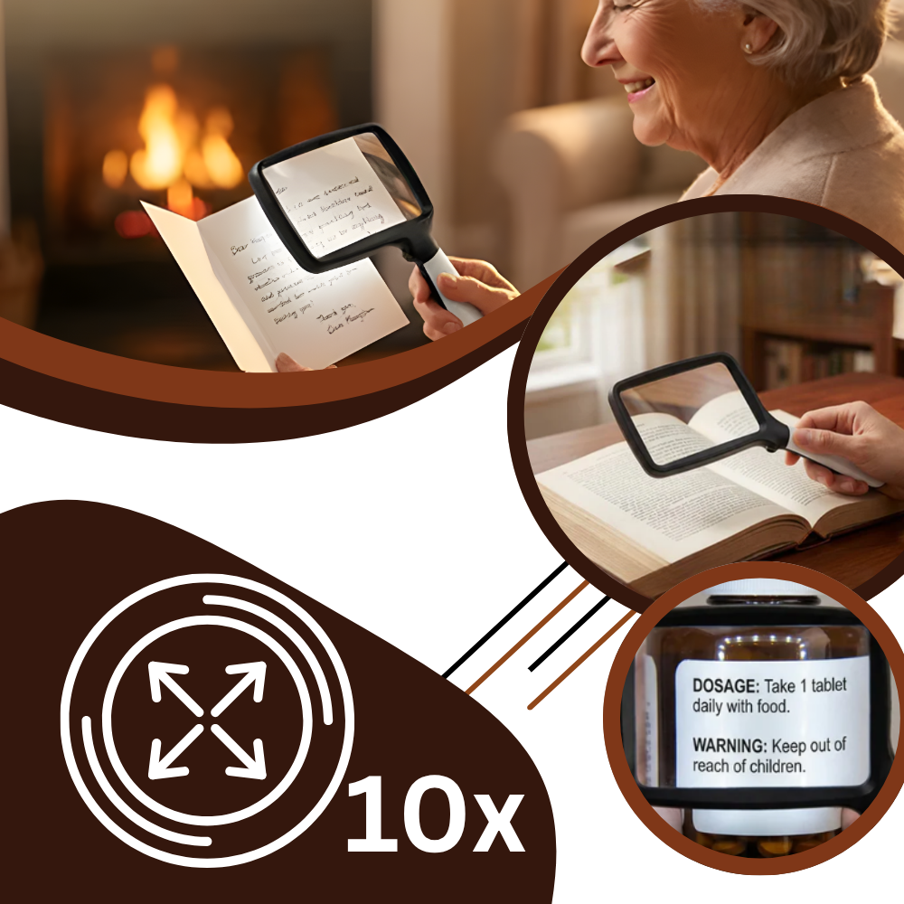 Wide Bright Reading Rectangular Magnifier