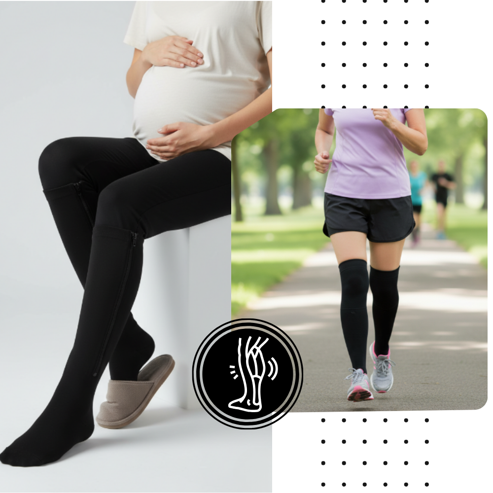 Zippered Knee Compression Sock